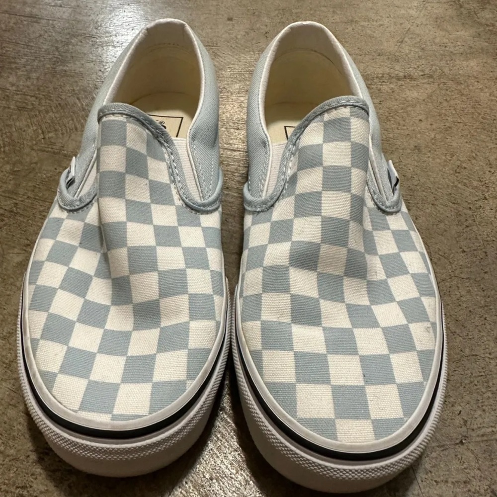 vans checkered slip ons